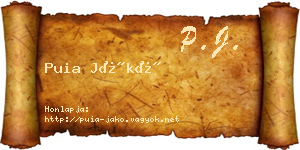 Puia Jákó névjegykártya